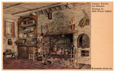 Summer Kitchen Lee Mansion Painting By Ruth Perkins Safford Postcard UNP c.1920