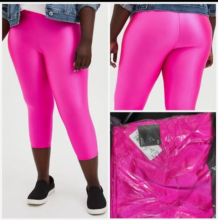 Torrid Hot Pink Pedal Pusher signature Waist Liquid leggings