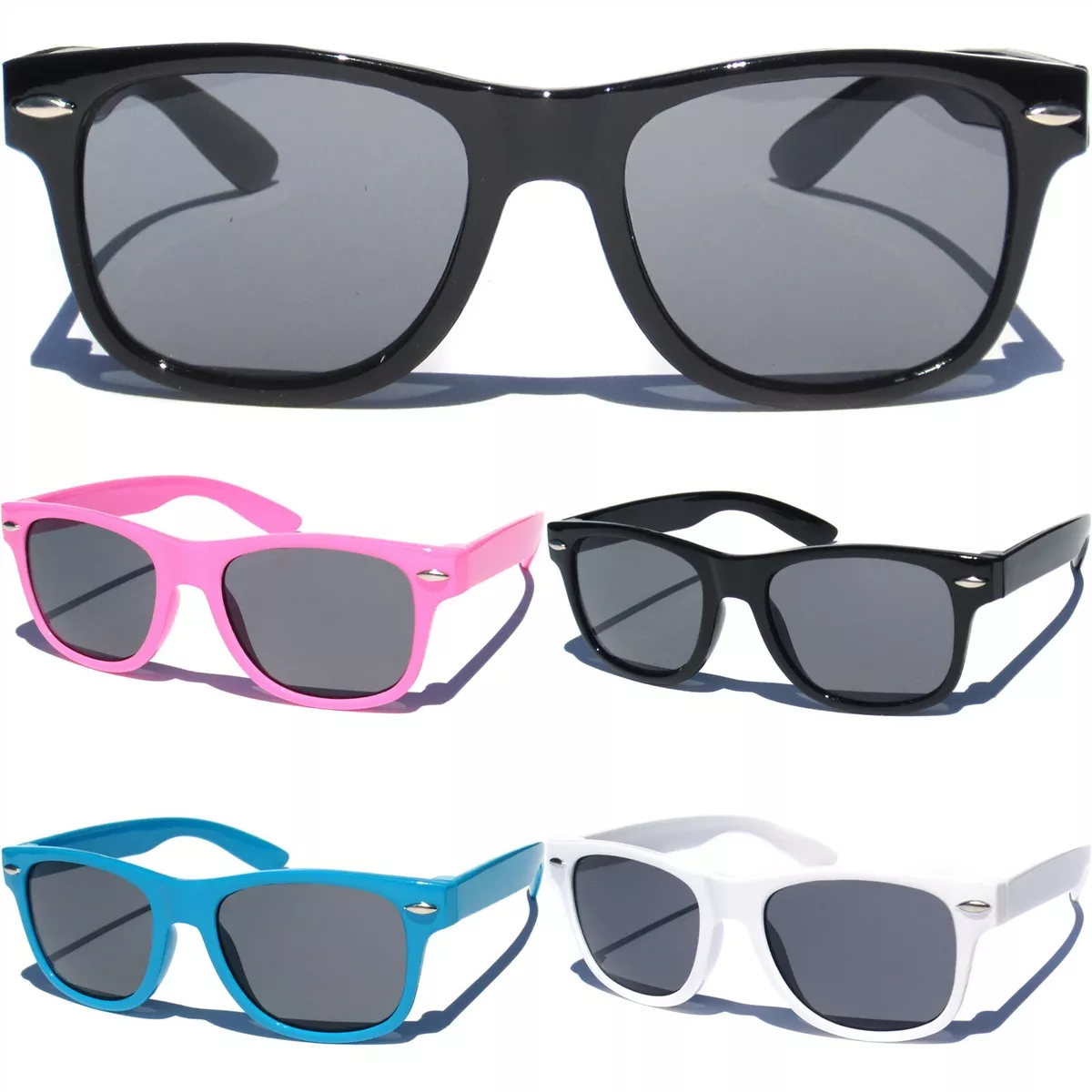 Boys Girls Kids Baby Sunglasses Classic Retro Small Horn Rim Design Goggles New