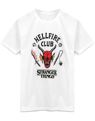Stranger Things Hellfire Club Logo Print Kurzärmeliges T-Shirt Unisex Kinder