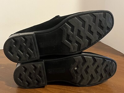 Stacy Adams Paragon Moc Toe Bit Slip On Black Suede Shoes  display picture 3