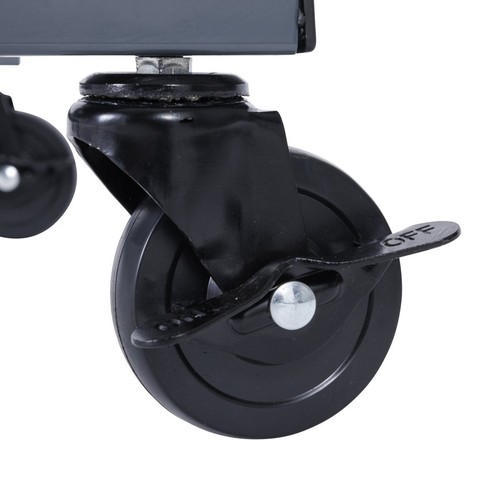 SGS Mobile Workstation Table Adjustable Height Non Slip PVC Mat Bumpers & Wheels - Picture 5 of 11
