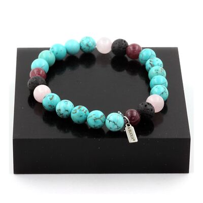 Mineralien Und Edelsteine. Armband Perlen Türkis + Lepidolith + Lava +