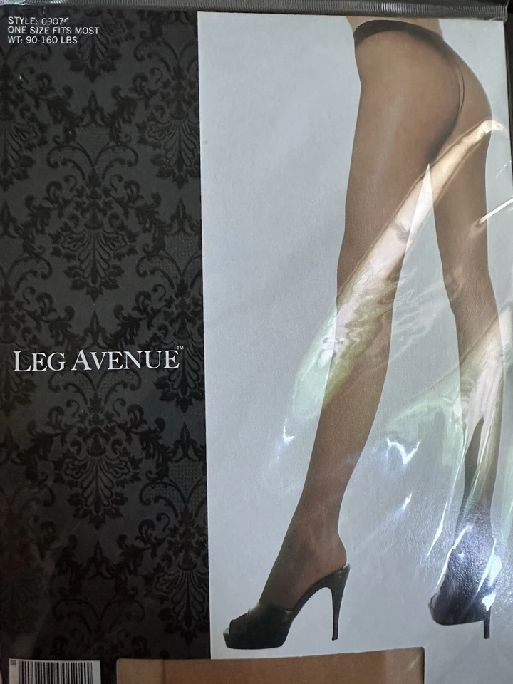 Pantimedias, transparentes a la cintura, desnudas, medias de nylon regular para mujer, Leg Avenue Foto 2 de 4