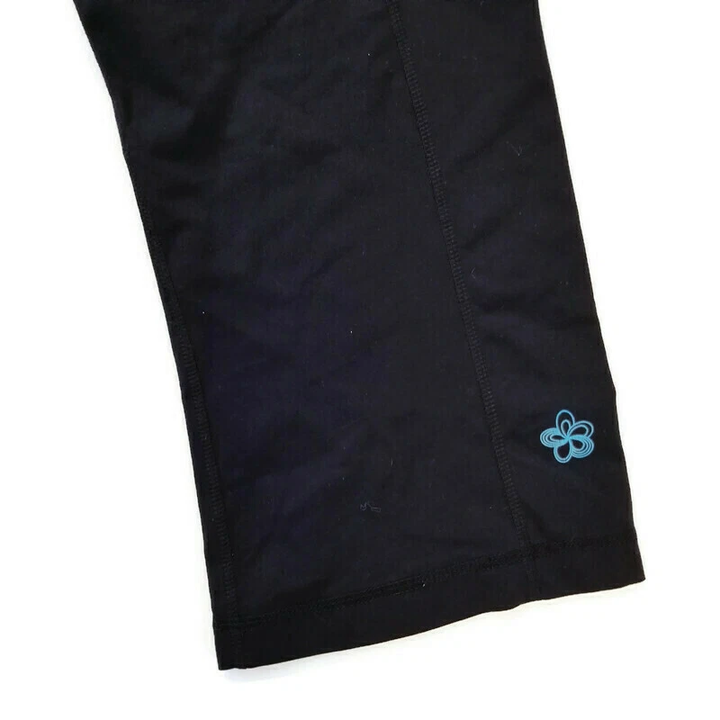 Леггинсы Tuff Athletics женские размер XS черные бирюзовые укороченные капри для йоги тренажерного зала фитнеса - Изображение 4 из 4
