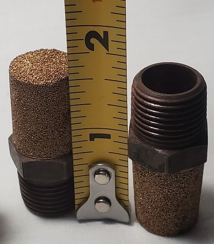 Silenciador de escape neumático de latón silenciador de aire 3 piezas 1/2" NPT rosca macho - Imagen 4 de 7