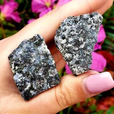 Mystic Merlinite Indigo Gabbro natural rough Crystal Healing Gemstones - 2pc set