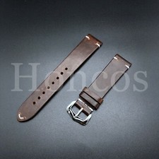 22mm Suede Vintage Hand-Stitched Leather Watch Band Strap - Standard Size Brown