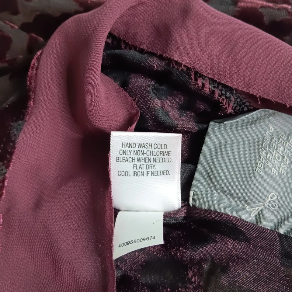 Блузка Simply Vera Vera Wang Velvet Burnout размер большой бордовый с длинным рукавом - Изображение 4 из 4