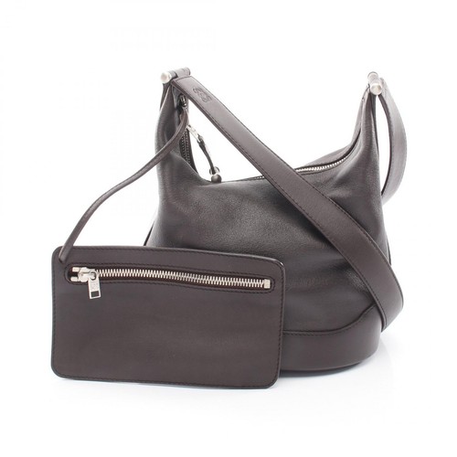 LOEWE anagram Shoulder Bag leather Brown Used Women