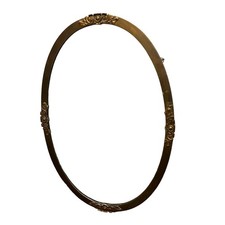 Large Vintage Oval Wall Mirror Ornate Solid Brass Frame Hollywood Regency