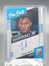 TERRACE MARSHALL JR 2021 ELITE PEN PALS ROOKIE RC AUTO #PP-TM PANTHERS Q5939