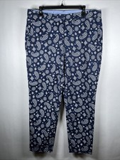 Talbots Women's Size 14 Blue Paisley Mid-Rise The Weekend Chino Pants
