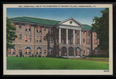 #ad #ad Postcard Junior Hall Dormitory of Madison College Harrisonburg Virginia $5.95