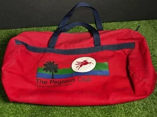 Vintage Mobil Oil Pegasus Club Gym Bag RARE California Employee Association Red