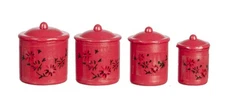 Melody Jane Dolls Houses (IM65331) CANISTER SET/4/RED