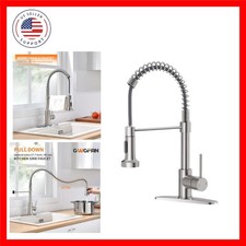 Stylish Brushed Nickel Pull-Down Kitchen Faucet with Dual Mode Easy Install...