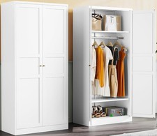 Living/Laundry Room, 72" Wardrobes Storage Cabinet for Home, Metal Clothing