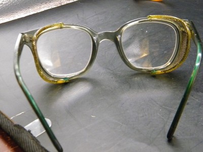 60s AO American Optical Flexi Fit Safety Glasses Mesh Shields