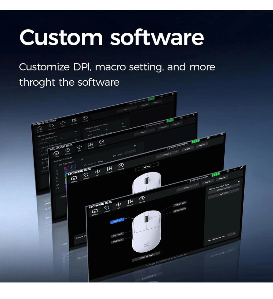 Hyekit MCHOSE A7 Ultra Wireless Gaming Mouse ~ White - Image 2 of 4