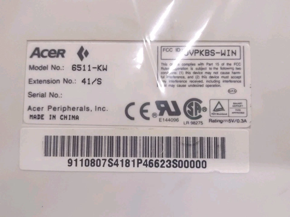 VINTAGES ACER 6511-KW PS2 WINDOWS KEYBOARD DSKB-6 - Image 3 of 4