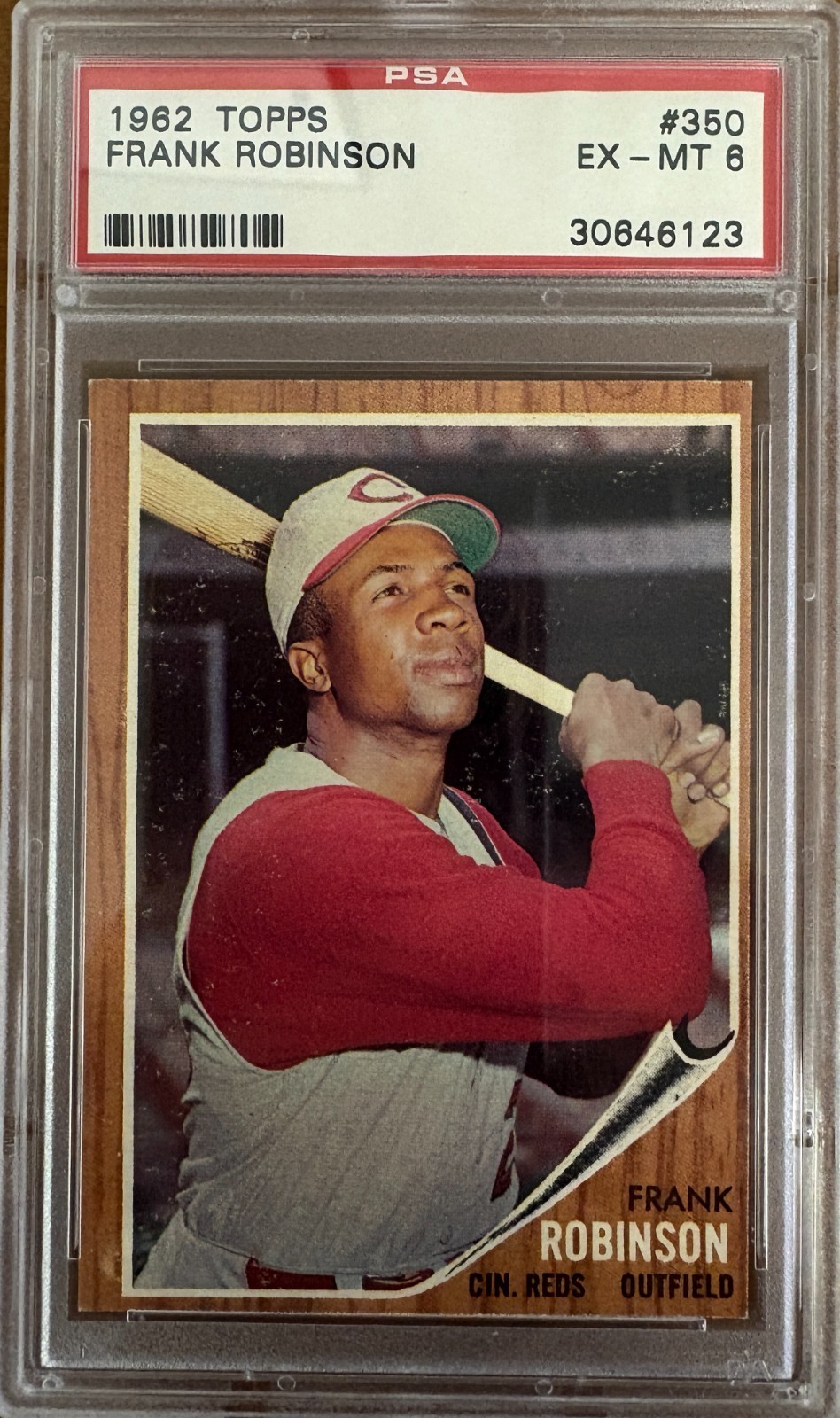 1962 TOPPS #350 FRANK ROBINSON REDS PSA EX-MT 6