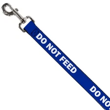 Dog Leash 6-FEET Pet Quote DO NOT FEED Navy/White NARROW 0.5"