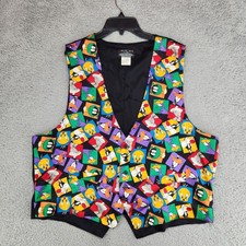Vintage 90's Looney Tunes Characters 100 Silk Vest Mens Size L/XL