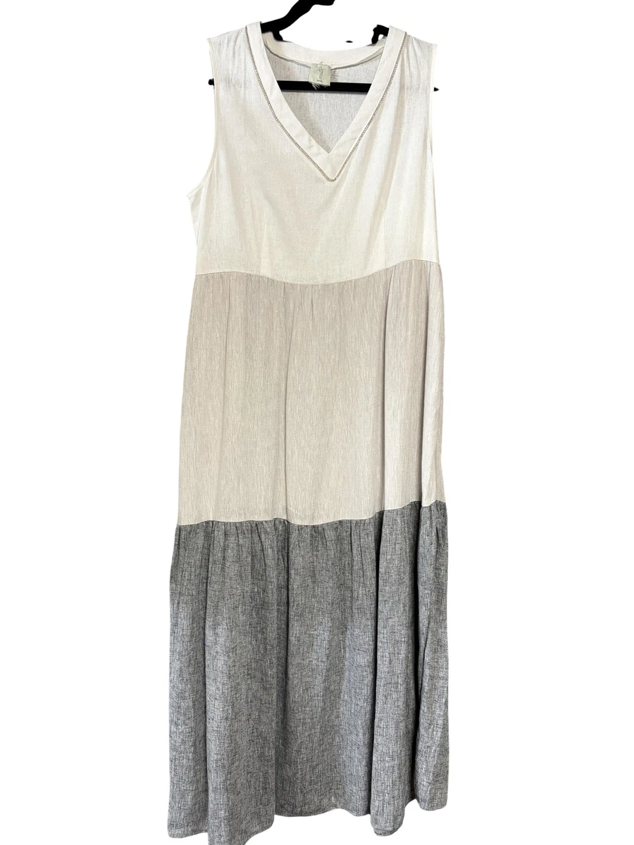 knee length dresses for ladies Rove Linen-Cotton Midi Dress - Crossover Back-Ties