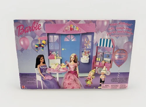 Vintage Mattel Barbie Happy Birthday Feliz Cumpleanos Playset 2002 New Open Box