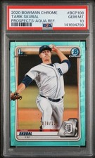 2020 BOWMAN CHROME PROSPECTS AQUA REFRACTOR #BCP108 TARIK SKUBAL 078/125 PSA 10