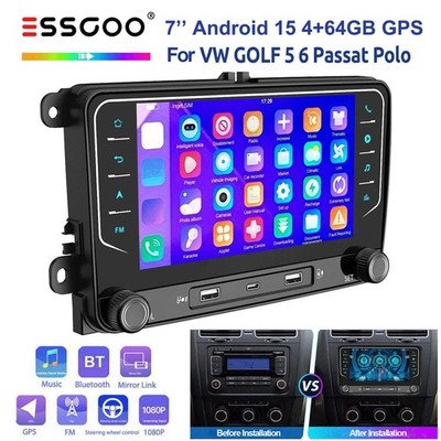 For VW Volkswagen Jetta Passat GPS Nav Car Stereo Radio Carplay Android 15 BT FM