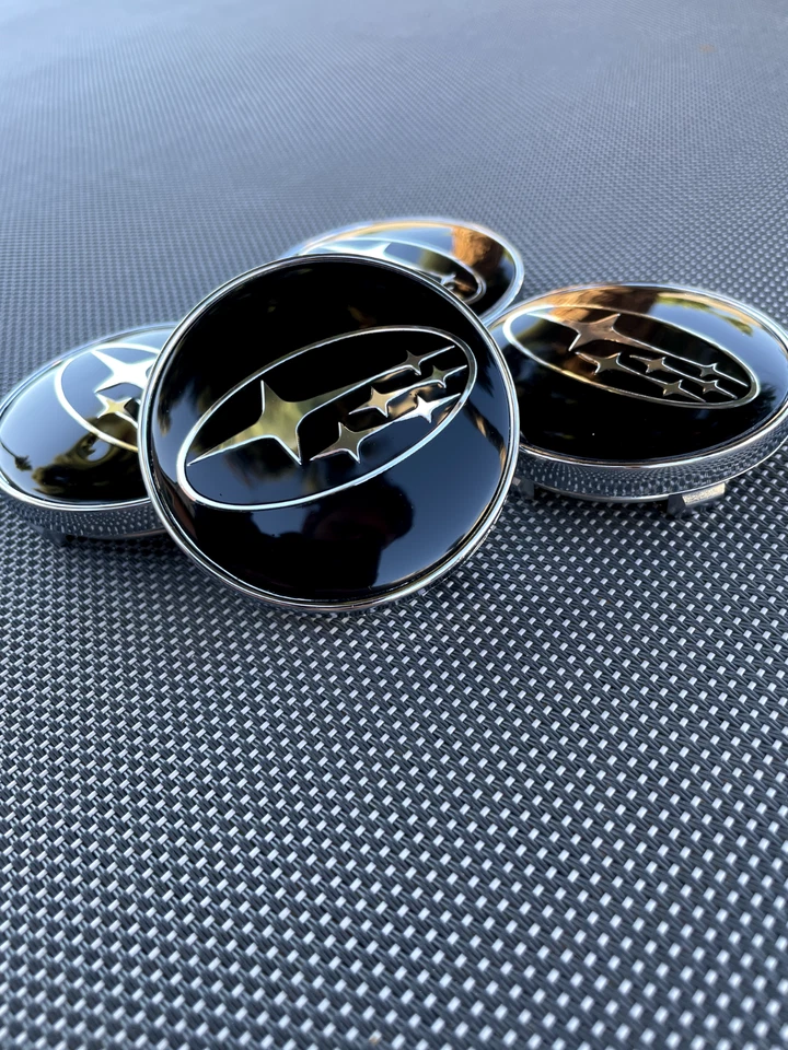 Set Of 4 Subaru Black Wheel Center Cap, 28821SA030 - Image 4 of 4