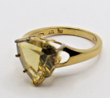 26115/ Vintage Ring Silber 925 vergoldet + hellgrüner Stein   InnenØ ca. 19 mm