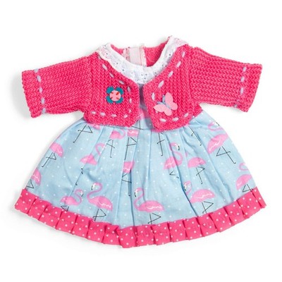 Bigjigs Toys Flamingo Kleid mit rosa Strickjacke (Medium) - Puppenkleidung für Kinder