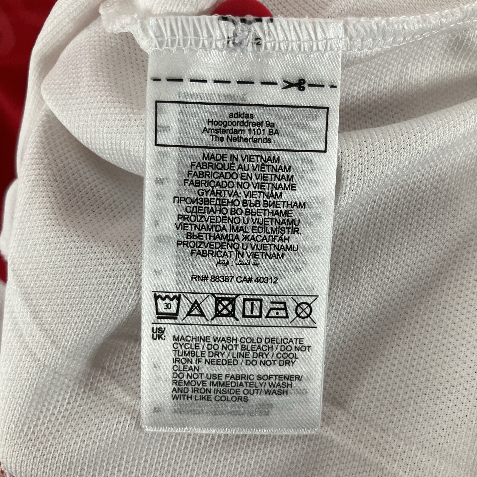 JF6340 Adidas Originals Ajax Amsterdam 125th Anniversary Jersey Men's Size Large thumbnail 7