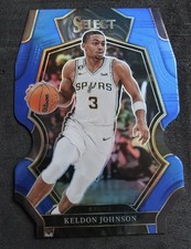 2022-23 Panini Select Blue Prizm Die-Cut Premier Keldon Johnson Spurs #154 /249