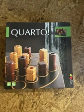 VINTAGE Quarto Wooden Board Game Lovely Shape Gigamic 1991 Strategy Brown