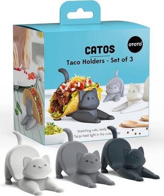 OTOTO Catos Taco Holder Set 3 Pack Creative Serving Stand Tray