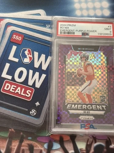 BO NIX 2024 Panini Prizm Purple Power Emergent RC Rookie 40/49 PSA 9