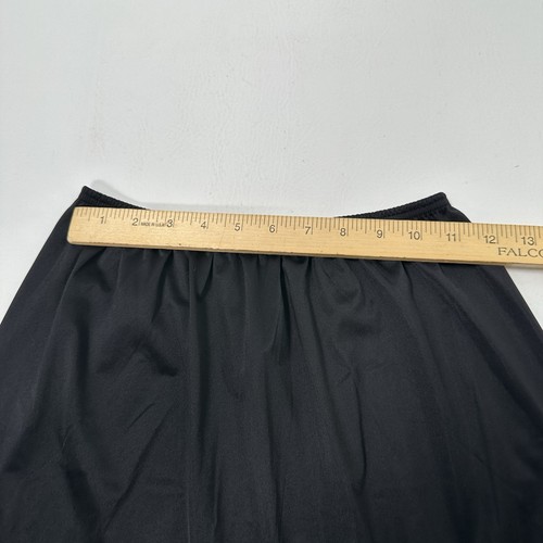 Vanity Fair Women’s Size 24” M Black Half Slip Slit Lace Trim - Picture 8 of 10