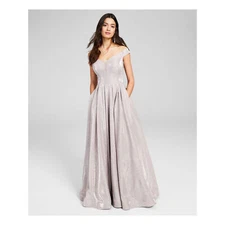 B. Darlin Ball Gown Juniors Size 3/4 Rose Off the Shoulder Glitter NWT $159