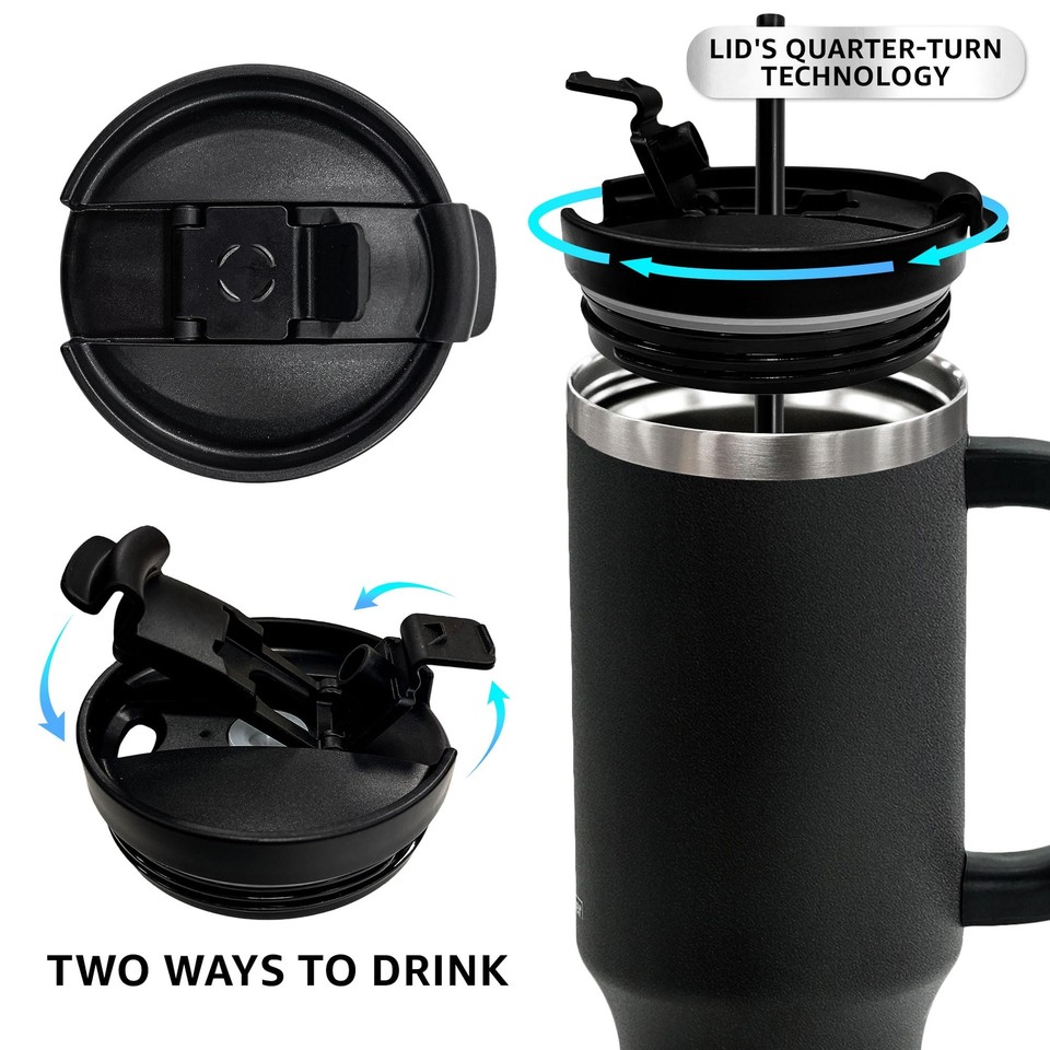 Pandzee Engraved 40 oz Tumbler With Handle Straw Lid Christmas Gifts