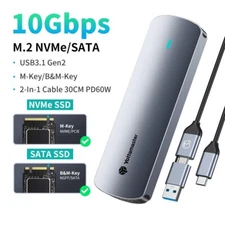 Yottamaster M.2 NVMe SATA SSD Enclosure USB 3.2 Gen 2 Adapter SSD Case 10 Gbps