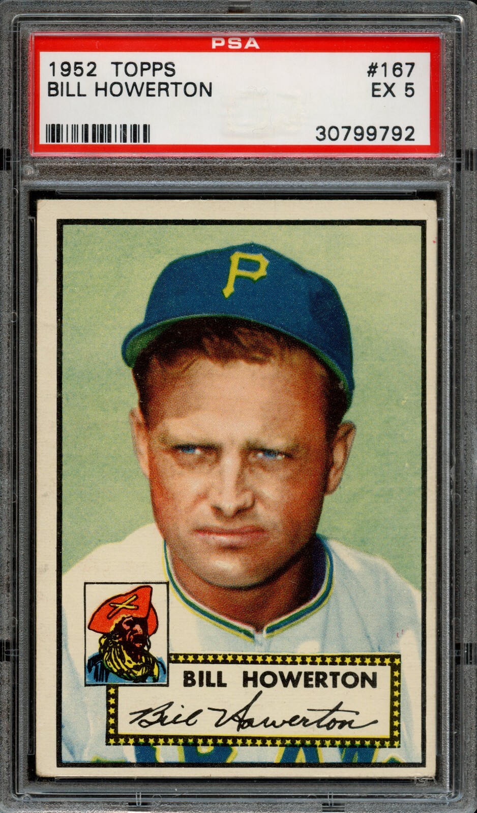 BB - 1952 Topps - #167 - Bill Howerton - PSA 5 - EX