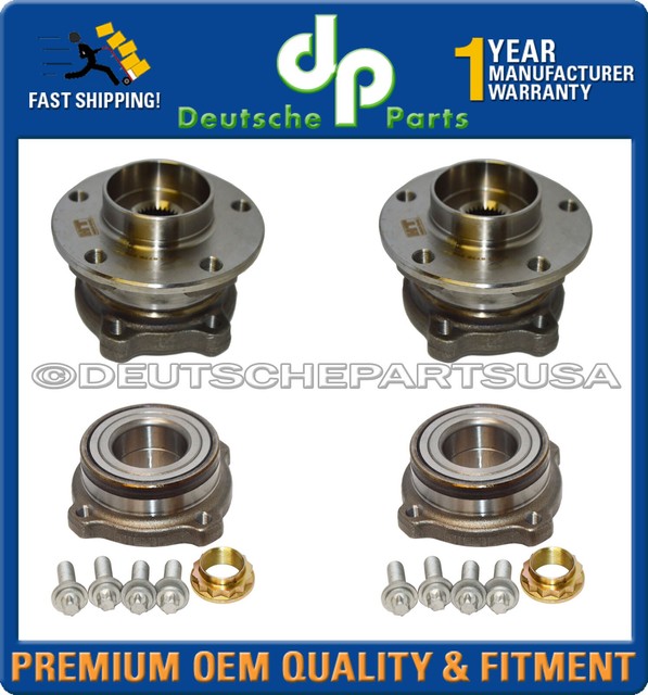 For BMW E70 E71 X5 X6 Front Rear Wheel Bearing & Hub Assemblies Set of