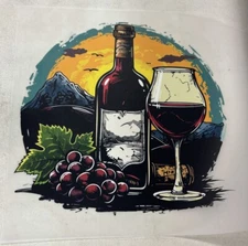 Sample A3 Film DTF Gang Sheets 10" x 10" Wine Pattern, Ready to Press Wholesale