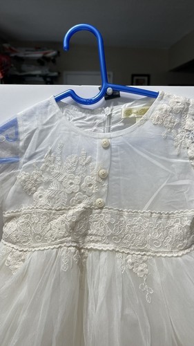 Bow Dream Girls sz 2 to 8 Cream Lace Special Occasion Dress Wedding Flower Girl - Picture 5 of 10