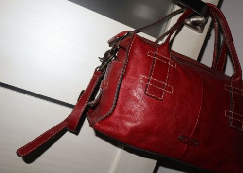 FRYE Womens Burnt Red Leather RARE Artisan Zip Satchel Bag - Picture 7 of 12