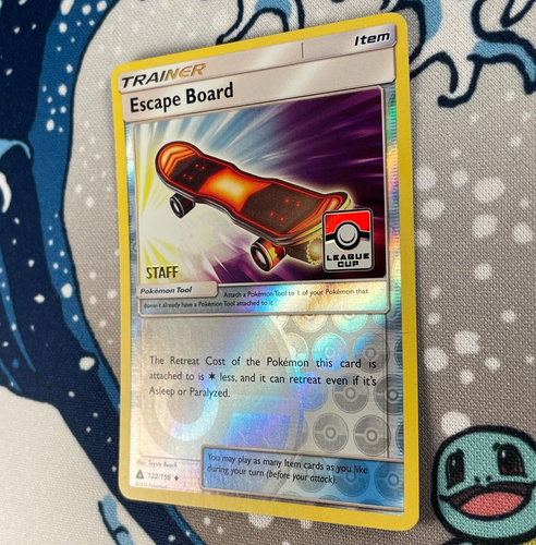 Escape Board 122/156 STAFF Promo Stamped Reverse Holo Pokemon League Cup Card NM - Picture 3 of 5
